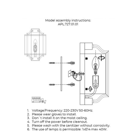 Wall lamp (sconces) kamila e14 40wt-7