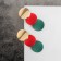 Azelia metal earrings curved circles, red-green color in gold