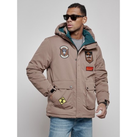 Male winter jacket, size 52, brown color-6