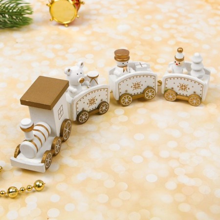 Souvenir "New Year's train", 19 cm, white color-2