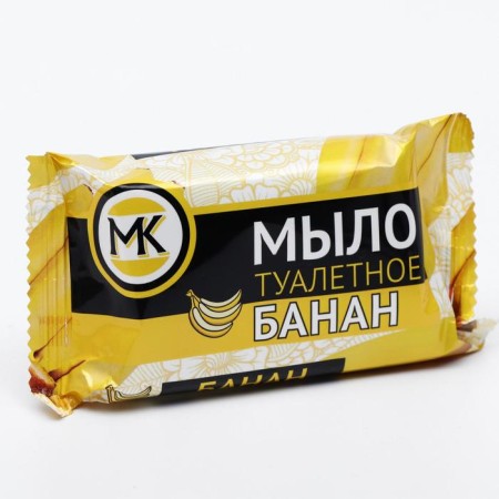 Toilet soap MK Banana in a colored wrapper, 90 g