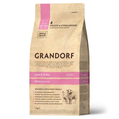 Grandorf dry food for kittens, lamb/turkey, low -grain, 2 kg,