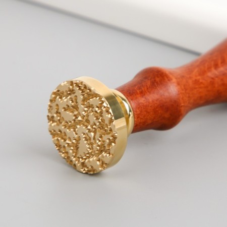 Printing for waxing with a wooden handle "Total branches" 9x2.5x2.5 cm-3
