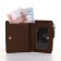 Women's wallet on the button, brown color