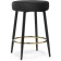 Barrier stool Plato metal/velor, black/black 43x43x65 cm