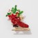 Brooch New Year's "horse" with flowers, colored in gold