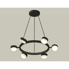 Комплект подвесного поворотного светильника с акрилом Ambrella light, Traditional DIY, XB9193203, 6хGX53, цвет чёрный песок, белый матовый, прозрачный