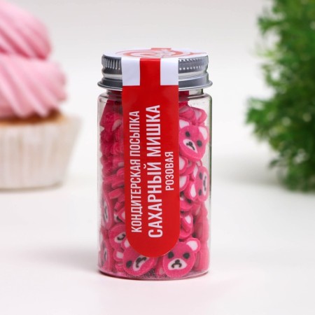 Sprinking confectionery "Sugar bear", pink, 50 g-1