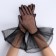 Carnival accessory- transparent gloves with a long skirt, black color