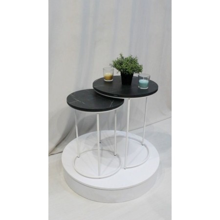 Journal table, 450x450x550, Pietra Black/White Muars-4