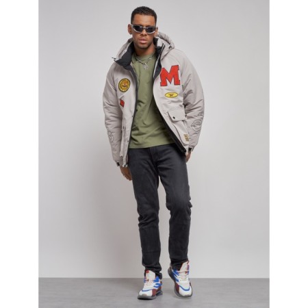 Winter male jacket, size 52, gray color-12