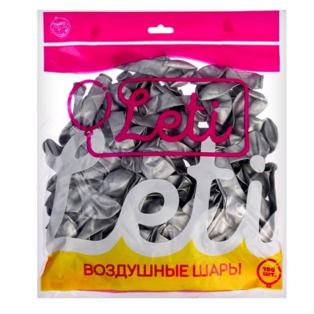 Latex ball 5 ", chrome, set 100 pcs., Silver color-1