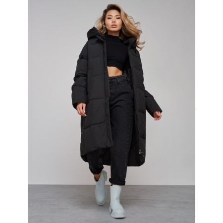 Coat insulated winter female, size 42, black color-18