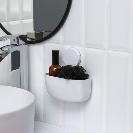 Holder for bathrooms on Velcro of the Dolyan, 16.5 × 6.5 × 17cm, white color-4