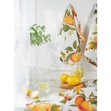 A set of towels of kitchen apple blossom, size 45x60 cm, yellow color