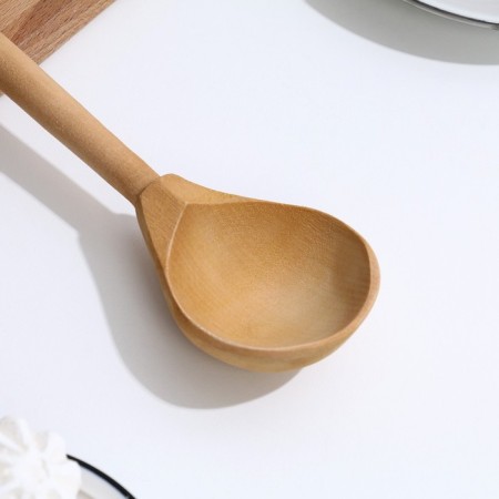 Spoon half -bastard, boiled, maple color-2