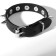Bracelet Leather "Hardcore" Spikes, black color in silver