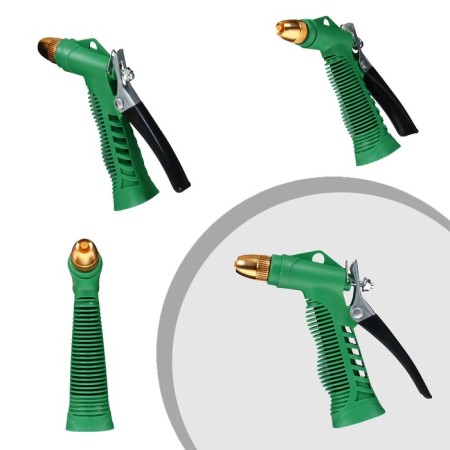 Rubber olive ripe hose, 12 mm (1/2 "), 10 m, in a textile braid, with a watering gun, color mix, Greengo-2