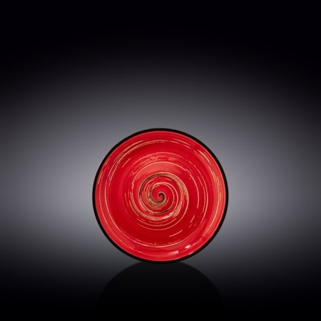 Saucer Wilmax England Spiral, D = 14 cm, red color