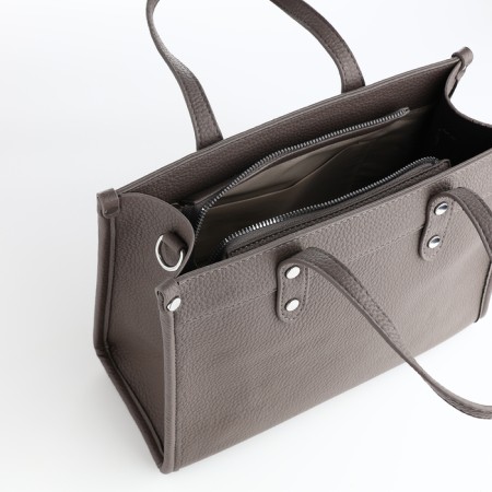 Women's bag with lightning, Textura, average size, brown color-7