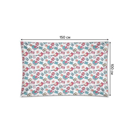 Decorative panel with photo printing "Birds with a letter", horizontal, size 100x150 cm-1