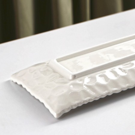 Ceramic serving "airiness", 35.5 × 10.5 × 2.5 cm, white color-3