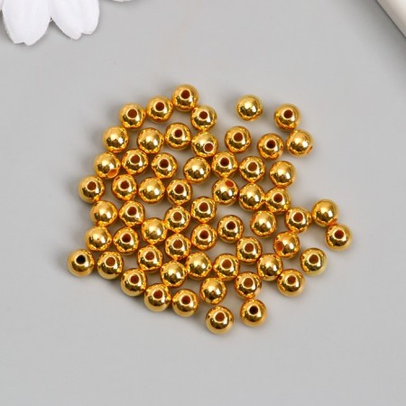 Beads for creativity plastic "Gold" d = 0.6 cm set of 500 grams-2