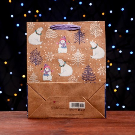 Gift package "White Bear and Snowman" 26 x 32 x 12 cm-1