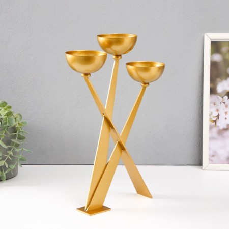 Summary Metal for 3 candles d = 8 cm "Nicole" 23x8x33.5 cm-4