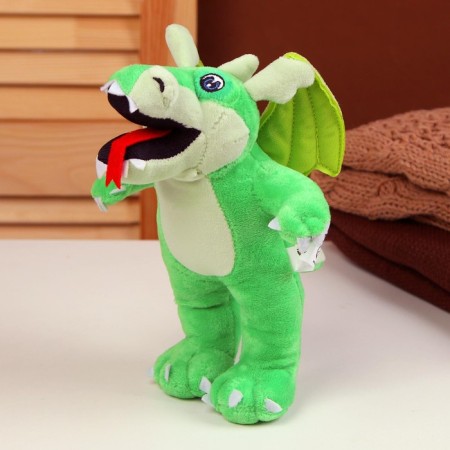 Soft toy "Dragon", in full height, 21 cm, green color-3
