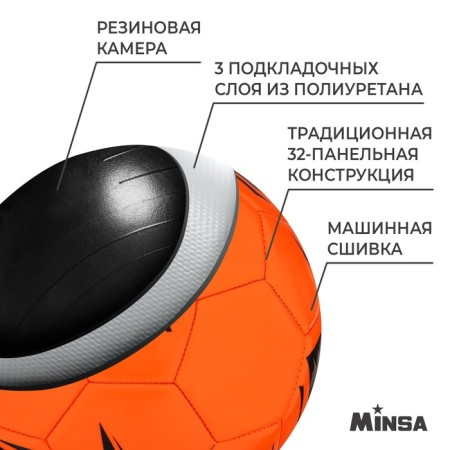 Ball football minsa, tpu, machine stitching, 32 panels, p. 5-2