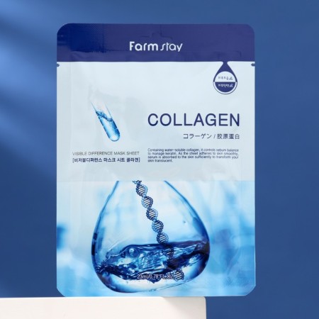 Fabric face mask with collagen Farmstay, 23 ml