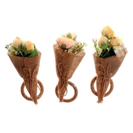 Ring for napkins "Bouquet", beige color-1