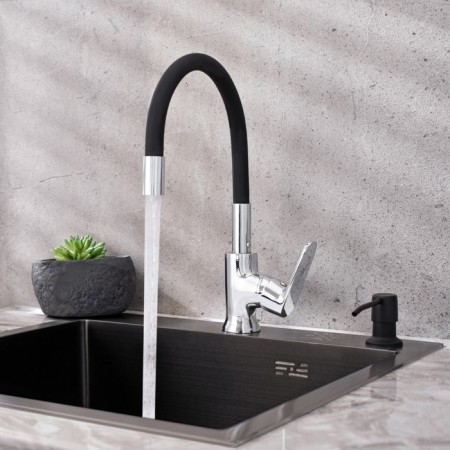 Kitchen mixer "RMS" SL123BL-016F-1, flexible spout, single-leaf, black/chrome-3