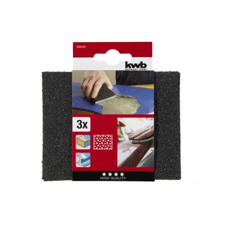 Grinding sponge KWB, 125x100x10 mm, coarse -grained, 3 pcs.