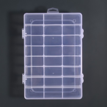 Organizer for decor, mobile cells, 24 cells, 19.7 × 13.3 × 3.5 cm, the color is transparent-5