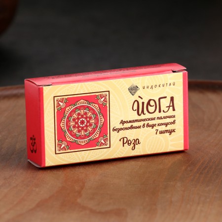 Incense conical "rose", 7 cones in packaging-1