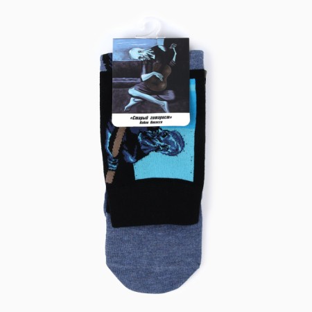 Unisex socks "Old guitarist" Pablo Picasso, blue color, size 35-42-2