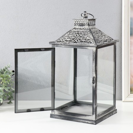 Climber Metal Lantern "Lace Patterns" set 2 pcs 14x14x27 cm, 20x20x40 cm-4
