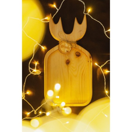 Board Board ADELICA "HIGS", 35 × 18 × 2.5 cm, whole massif of cedar, dairy color-3