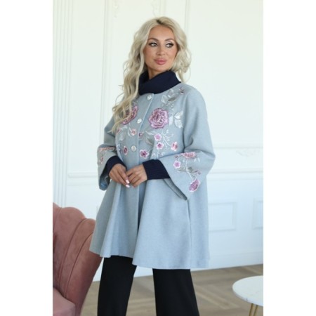 Female coat, size 44, gray color-1
