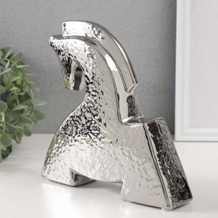 Souvenir Ceramics "Bending Horse" silver 5x20.5x20.5 cm-2