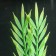 Silicone aquarium plant, glowing in the dark, 6.5 x 18 cm, green