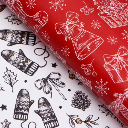 Paper packaging glossy, bilateral "New Year's mood", 50 x 70 cm-2