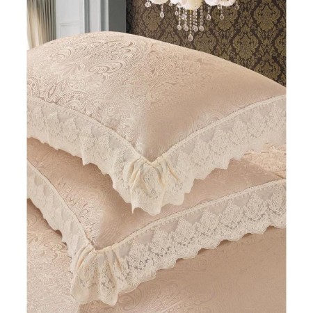 A set with a veil "Francesca", size 240x260 cm, 50x70 cm - 2 pcs, pink color-1