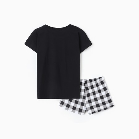 Female home (T -shirt, shorts) "Princess", Black color, size 52-1