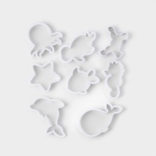 A set of forms for cutting the cookies of the share “underwater world”, 8 objects, white color