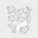 A set of forms for cutting the cookies of the share “underwater world”, 8 objects, white color