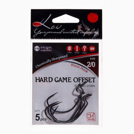 Offset hooks KOI Hard Game Offseet, BN color, No. 2/0, 5 pcs.