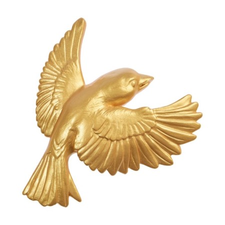 Decoration wall -mounted, plaster panel "birds" 5 pcs, golden-7